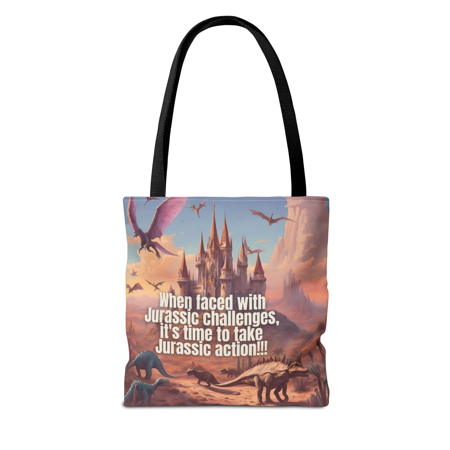 "Survive the Roar: Jurassic Challenges Tote Bag"